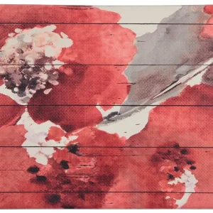 Oversized 20"x39" Anti-Fatigue Embossed Floor Mat (Red Floral)