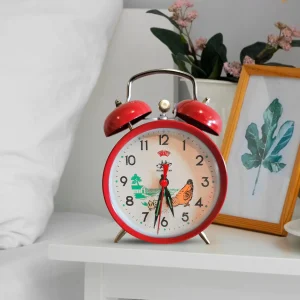 Design Twin Bell Alarm Clock Battery Operated Bedside Clock ~5230